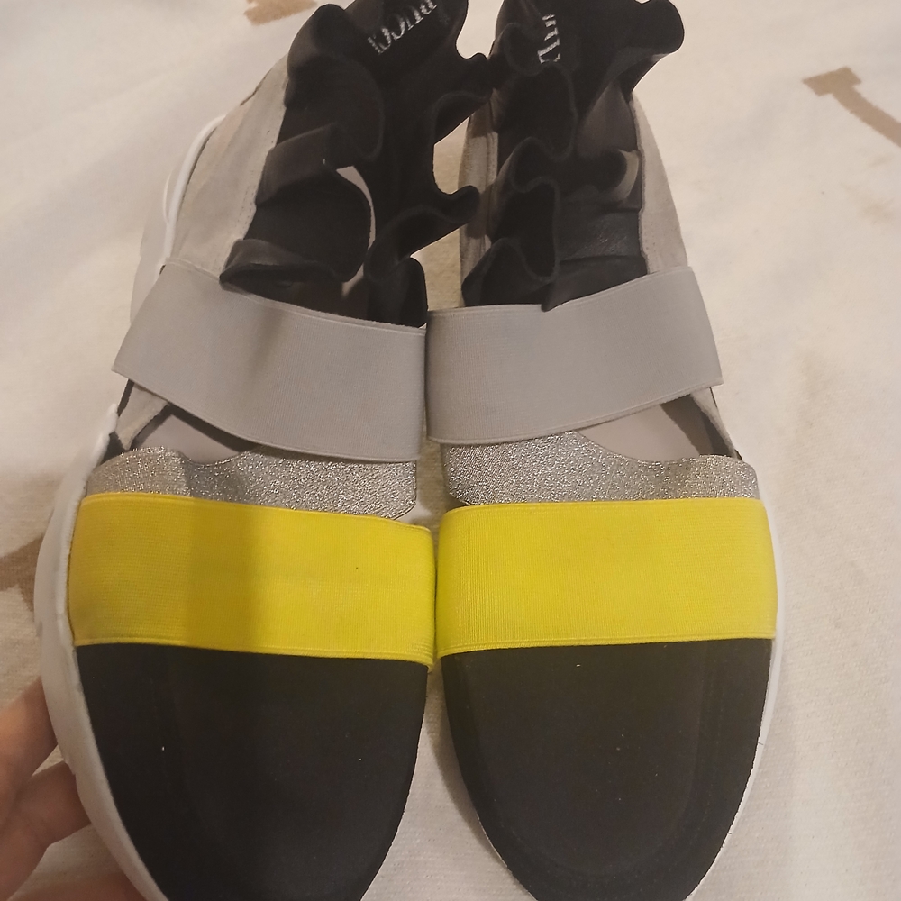Emilio Pucci Gray and Yellow Athletic Shoes
